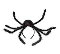 Texvora Oversized Halloween Spider Headband, Black Fuzzy Hairband with Vivid Red Eyes, Eight Legged Design, Fun Festival Party Costume Accessory for Spooky Celebrations