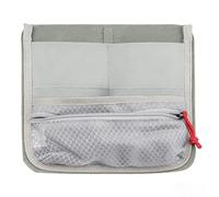Texvora Roll-Up Admin Organizer, Travel Cable Organizer Bag with Multiple Compartments, Mesh Zipper Pocket, Elastic Pen Loops, Flat Tech Pouch with Hook and Loop Closure for Office, Travel, Gray