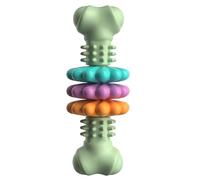 Texvora Rubber Bone Shaped Dog Chew Toy with Succulent Slices, Interactive Teeth Cleaning Pet Plaything for Small Dogs 20-50 lbs, 5.12 x 1.97 x 1.97 in, 3.46 oz, Assorted Petal Colors