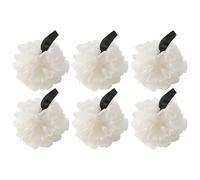 Texvora Shower Sponge 6 Pcs, Beige Body Cleansing Loofah, Large Size with Ribbon, Pe Material Bath Ball, Best for Women, Men, Kids