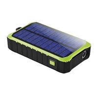 Texvora Solar Hand Crank Charger 12000 Mah, Portable Power Bank With Dual Usb Ports, Led Flashlight, 5.7 X 3.1 In