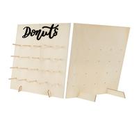Texvora Wooden Donut Stand with 25 Sticks, 2 Bases, Donuts Decorative Board, Large Donut Display Holder for Dessert Tables, Little One Showers, Parties, Celebrations, and Special Events