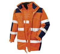 teXXor 4109-XL "Toronto" High Visibility-Parka, Orange/Navy Blue, X-Large