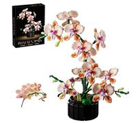TEXXXIAN Orchid Building Block Set Botanical Series Artificial Champagne Flower Bouquet Bonsai - Home Decor, Gift for Mother's Day, Anniversary, Birthday for Adults 866pcs
