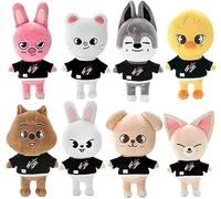 TEXXY Stray Kids Plush 21cm Skzoo Plush Toy, Cartoon Anime Skz Soft Stuffed Toys (8pcs Set)