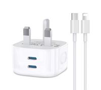 TEYASI Fast Charger Phone Fast Charger Cable and Plug Rapid USB Type C to PD Charging Lead and Dual C Plug Compatible with iPhone 14 13 12 11 Pro Max XS Max XS XR X SE 8 8 Plus