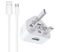 TEYASI USB Fast Charger Plug and Cable for Samsung,Type C Charger and Plug 18W QC3.0 Quick Charge Compatible with Galaxy A14/A13/A15/A04s/A05s/A03s/A10/A12/A33/A51/A52/A53/A54/S23/S22/S21/S20/S10/S9