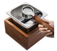 Teyearlife walnut spresso knock box called coffee knock box made of Sturdy wood and easy-clean stainless steel knockbox the espresso dump box Avoid coffee grounds splashing