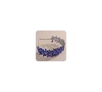 Teyglen Bridal Wedding Rhinestone Headband Tiara Handmade Crystal Hair Crown Sparkle Full Rhinestone Hair Band Hoop Bridal Hair Accessories for Women Party Prom Birthday (Blue)
