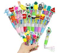 TEYIAN 20Pcs Multicoloured Pens 4 in 1 Cute Mini Pens Fun Cartoon Retractable Ballpoint Pen Novelty Party Bag Fillers Ideal for Party Favours Classroom Gifts School School Class Gifts