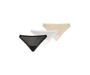 Teyli 3 Pack Women's Knickers Brazilian Briefs Mesh Full Comfort Breathable Stretchy Panties Seamless Back Pack of 3 Tati Color Black Size 10