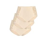 Teyli 3 Pack Women's Knickers High Waisted Briefs Cotton Floral Lace Full Comfort Breathable Stretchy Panties Loren