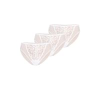 Teyli 3 Pack Women's Knickers Mesh Briefs Floral Lace Full Comfort Breathable Stretchy Panties Pack of 3 Glamour Color White Size 10