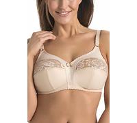 Teyli Bra Without Underwire - Women's Underwear - Elegant Minimizer Bra with Lace and Firm Support with Lace Finish on The Cups, Beige, 46I