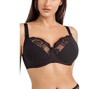 Teyli Bras for Women with Adjustable Straps - Women's Bras with lace Detail - Soft Cotton Bra - Underwired Bras Black E42