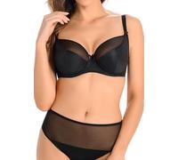 Teyli Bras for Women with Adjustable Straps - Women's Bras Smooth - Soft Bra - Underwired Bra in The Upper Part Decorated with Mesh Black 46E