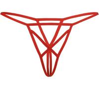 Teyli Crotchless Underwear for Women - Crotchless Knickers - Thong for Women - Comfortable and Elegant Design - Soft and Breathable Fabric Red 10/12