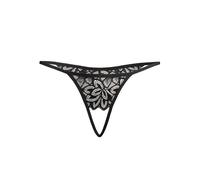 Teyli Crotchless Underwear Women Bikini - Womens String - Sexy Erotic Womens Nightwear - Crotchless Underwear for Women Whit Floral Lace Black S/M