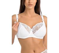 Teyli Nursing Bras - Maternity Bras with Underwires - Pregnancy Bra Adjustable Straps - Soft Cotton Nursing Bra with Lace Finish White 40D