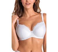 Teyli Soft Bra with Adjustable Straps - Women Underwired Bras - Bras for Women Comfortable for Everyday - Women's Bra with Lace Detail White 34D