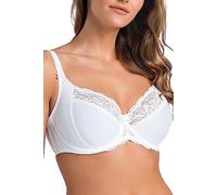 Teyli Soft Bra with Adjustable Straps - Women Underwired Bras - Bras for Women Comfortable for Everyday - Women's Bra with Lace Detail White 38FF