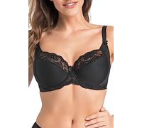 Teyli Soft Bra with Adjustable Straps - Women Underwired Bras - Bras for Women Comfortable for Everyday - Women's Bra with Lace Detail Black 34DD