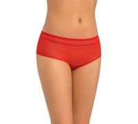 Teyli Women's Knickers Mesh Briefs Floral Lace Full Comfort Breathable Stretchy Panties Nano Color Red Size 16