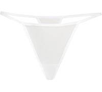 Teyli Women’s Sheer Mesh Thong - Transparent G String Panties with Mesh - Soft Stretch Breathable Underwear - Comfortable Elegant Lingerie White 14/16