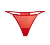 Teyli Women’s Sheer Mesh Thong - Transparent G String Panties with Mesh - Soft Stretch Breathable Underwear - Comfortable Elegant Lingerie Red 18