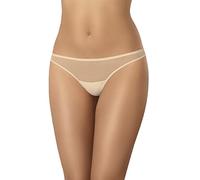 Teyli Women's Knickers Brazilian Tanga Briefs Mesh Full Comfort Breathable Stretchy Panties Seamless Back Tati Color Beige Size 8