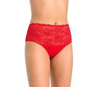 Teyli Women's Knickers High Waisted Briefs Cotton Floral Lace Full Comfort Breathable Stretchy Panties Violetta Red