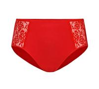 Teyli Women's Knickers High Waisted Briefs Cotton Floral Lace Full Comfort Breathable Stretchy Panties Loren Red