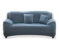 Teynewer 1-Piece Fit Stretch Sofa Cover, Sofa Slipcover Elastic Fabric Minimalism Style Chair Loveseat Couch Settee Sofa Covers Universal Fitted Furniture Cover Protector (2 Seater, Light Blue)