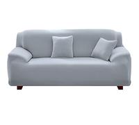 Teynewer 1-Piece Fit Stretch Sofa Cover, Sofa Slipcover Elastic Fabric Minimalism Style Chair Loveseat Couch Settee Sofa Covers Universal Fitted Furniture Cover Protector (1 Seater, Light Grey)