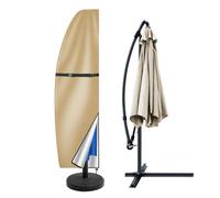 Teynewer Parasol Cover Waterproof, Cantilever Parasol Protective Cover with Telescopic Pole and Zipper Fit for 1 to 3 m Large Umbrella Patio Parasol