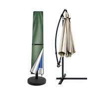 Teynewer Parasol Cover Waterproof, Straight Parasol Protective Covers with Telescopic Pole and Zipper Fit for 1.8 to 2.7 m Large Umbrella Patio Parasol Weatherproof UV-Anti Windproof, Green