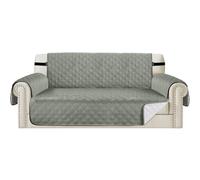 Teynewer Sofa Covers 100% Waterproof 3 Seater Sofa Slipcovers Reversible Washable Furniture Protector, Non-Slip Washable with Adjustable Elastic Straps Couch Covers for Kids, Dogs, Pets, Light Grey