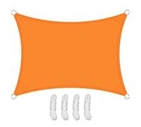 Teynewer Sun Shade Sail Rectangle 3x4m Waterproof Shade Sail for Outdoor Garden Patio Party 98% UV Block Sunscreen Awning Canopy Sunsail with Free Rope, Orange