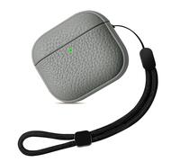 Teyomi Case Compatible with AirPods 4, TPU Protective Case with Hand Strap, Texture Design for AirPods 4 Cover, Supports Wireless Charging (Gray)