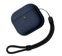Teyomi Case Compatible with AirPods 4, TPU Protective Case with Hand Strap, Texture Design for AirPods 4 Cover, Supports Wireless Charging (Dark Blue)