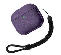 Teyomi Case Compatible with AirPods 4, TPU Protective Case with Hand Strap, Texture Design for AirPods 4 Cover, Supports Wireless Charging (Purple)
