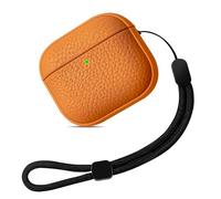 Teyomi Case Compatible with AirPods 4, TPU Protective Case with Hand Strap, Texture Design for AirPods 4 Cover, Supports Wireless Charging (Orange)