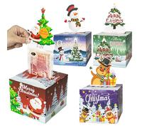 Teyomi Christmas Money Gift Boxes, Christmas Pull Surprise Gift Box with 40pcs Transparent Bags, Christmas Money Box Cash Gift Pull for Kids Girlfriend Presents (4-piece set)
