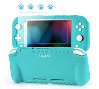 Teyomi Protective Case Compatible with Nintendo Switch Lite, Silicone Protective Cover for Nintendo Switch Lite with Tempered Glass Screen Protector, 4 Pcs Thumb Grips & 2 Game Cartridges(Light Blue)