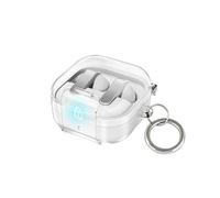 Teyomi Transparent Case Compatible with Samsung Galaxy Buds4 Pro/Buds 4 with Secure Lock, Clear TPU Hard Case Compatible with Galaxy Buds4 Pro with Carabiner, Protective Case for Buds 4 (Clear)