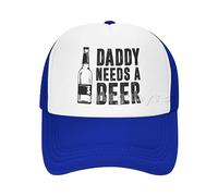 TeysHa Baseball Cap Snapback Sun Hat Daddy Needs A Beer Trucker Hat Funny Beer Dad Gifts Father's Day Hats for Men Women