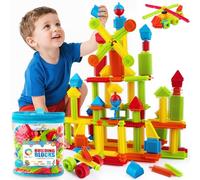 teytoy 150PCS Stickle Bristle Shape Building Toys, 3D Hedgehog Blocks Playset, Baby Sensory Toys Construction Learning Stacking Educational Block for Kid's Brain Development Preschool Toys
