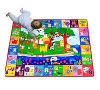 teytoy Baby Play Mat, Large Baby Mats for Floor Play Cotton Playmat for Toddlers Crawling Super Soft Thick (0.6cm), Foldable Non-Slip ABC Rug for Learning Animals