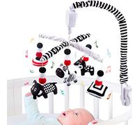 teytoy Black & White Mobile Baby Cot, Montessori Infant Mobile for Cot with Timing Function-High Contrast Musical Hanging Mobile Crib Toys, Baby Crib Toys for Newborn Boys & Girls