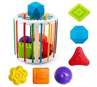 teytoy Montessori Toys for 1 2 Year Old Girls Boys, Baby Sensory Toys Colorful Shape Sorters Cube Stacking Activity Travel Toys Fine Motor Skill Toys for Toddler 6 9 12 Months Birthday Gifts